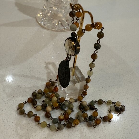 Vintage AB Pendant and Religious Medal Necklace - Picture 8 of 9